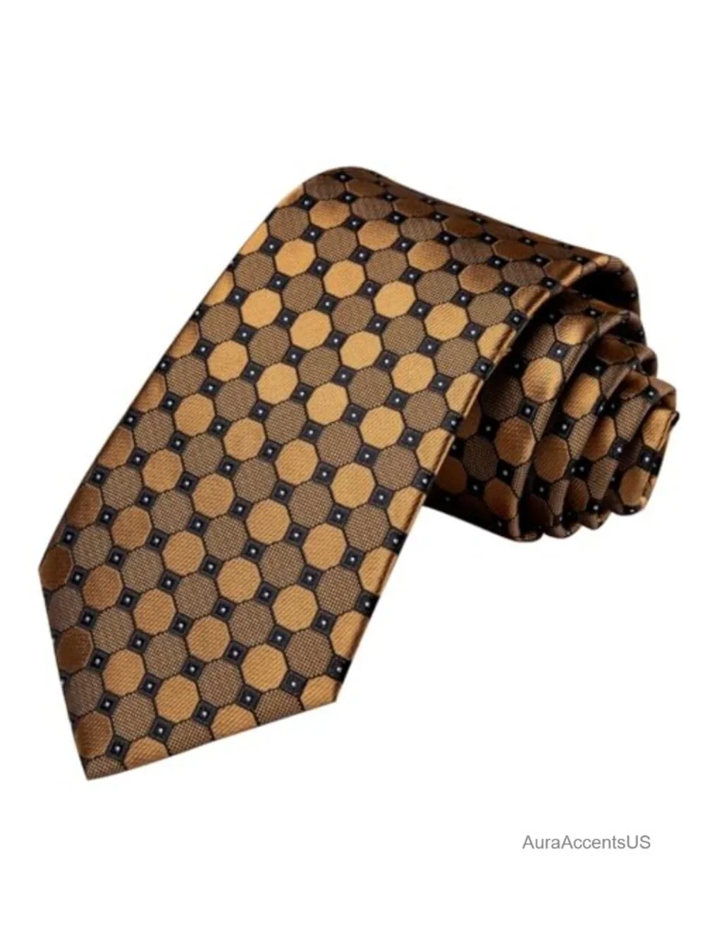 Silk Tie Set with Cufflinks and Pocket Square - Men's Formal Accessory